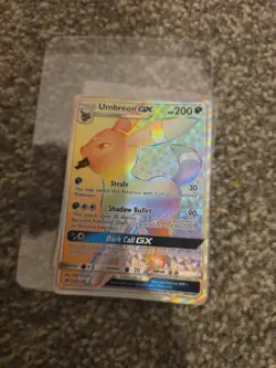 Pokemon Umbreon GX TCG Holo Card Sun Moon 154/149 Secret Rainbow Rare - Image 1