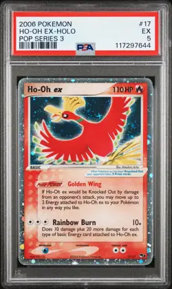 2006 Pokemon Ho-Oh ex Holo #17 POP Series 3 PSA 5 EXCELLENT ?? Rare Card - Image 1