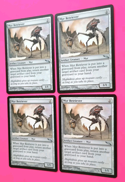 Magic the Gathering MTG Mirrodin MYR RETRIEVER X 4 VLP/EX U 2003 NICE! - Image 2