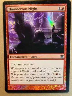MTG 1x FOIL Thunderous Might Born of the Gods Modern Magic the Gathering x1 NM - Image 1