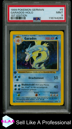 GARADOS-HOLO 1ST EDITION POKEMON GERMAN 1999 6 PSA 9 - Image 1