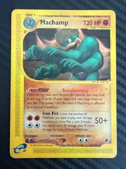 Pokemon TCG Machamp Expedition 51/165 Regular Rare DMG - Image 1