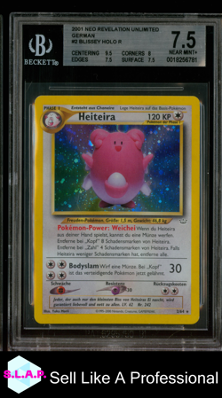 HEITEIRA POKEMON 2/64 2001 NEO REVELATION HOLO DEUTSCH BGS 7.5 - Image 1