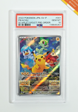 Pokemon PSA 10 Pikachu #001/SV-P Scarlet & Violet Pre-Order Promo 2022 Japanese - Image 1
