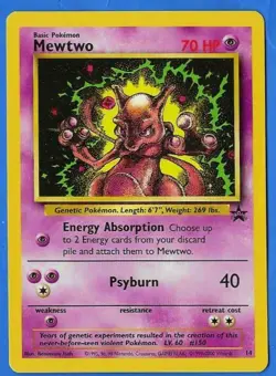 2000 WOTC Pokemon Black Star Promo Mewtwo #14 NM-MT Non-Holo - Image 1