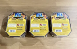 Pokemon Hidden Fates GX Tins Art Set of 3 Full Sealed Charizard Raichu Gyarados - Image 3