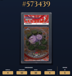 Weezing 110 - Pokemon Topps Chrome Series 2 - Graded 5 by ACE - Image 2