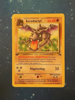 2000 Pokemon AERODACTYL 1ST EDITION Fossil 16/62 DEUTSCH Low Played WOTC Selten - Image 1
