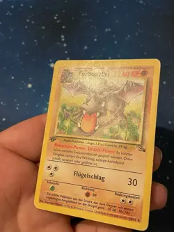 2000 Pokemon AERODACTYL 1ST EDITION Fossil 16/62 DEUTSCH Low Played WOTC Selten - Image 4