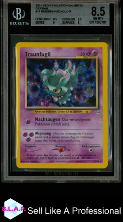 TRAUNFUGIL POKEMON 11/64 2001 NEO REVELATION HOLO DEUTSCH BGS 8.5 - Image 1