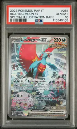Pokemon PSA 10 Roaring Moon Ex #251 PAR IT Special Illustration 2023 Italiano - Image 2
