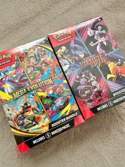 Pokemon Destined Rivals & Mega Evolution Booster Bundle Factory Sealed 2 Lot - Image 1