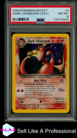 DARK CHARIZARD-HOLO POKEMON ROCKET 2000 4 PSA 8 - Image 1
