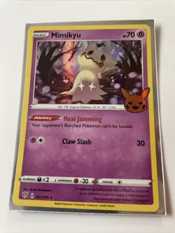 Pokemon TCG Mimikyu Halloween Trick Or Trade Stamped Card 081/189 Holo - Image 1