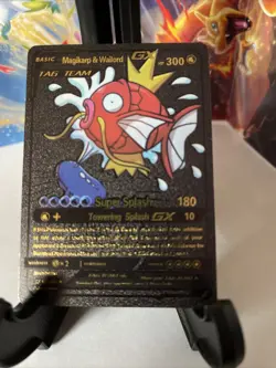 Pokemon Magikarp & Warlord GX HP 300 Black Foil ??Fan Art ??Card 161/181 N/M - Image 1