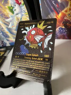 Pokemon Magikarp & Warlord GX HP 300 Black Foil ??Fan Art ??Card 161/181 N/M - Image 2