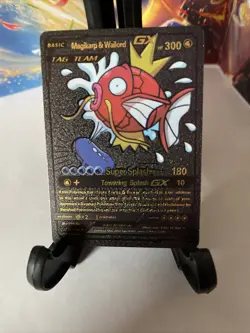 Pokemon Magikarp & Warlord GX HP 300 Black Foil ??Fan Art ??Card 161/181 N/M - Image 4