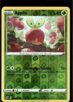 Pokemon Applin 020/192 Rebel Clash Reverse Holo Common 2 Card Lot - Image 1