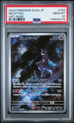Pokemon PSA 10 Mewtwo #183 SV2a Card 151 Art Rare 2023 Japanese - Image 2