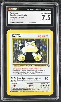 CGC 7.5 Snorlax 1999 Jungle 11/64 Holo Pokemon Card - Image 1