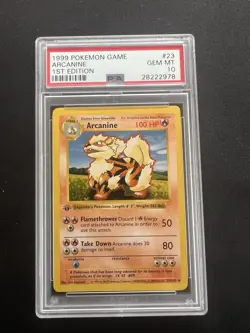 1st Edition Arcanine PSA 10 Pokemon Card 1999 Base Set Shadowless 23/102 GEM MT - Image 2