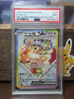 Pokemon TCG Eevee EX 174 Prismatic Evolutions Black Star Promo Card PSA 9 - Image 1