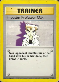 Imposter Professor Oak 73/102 (1999-2000 UK Print) Rare Base Pokemon Card MP - Image 1