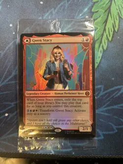 MTG Gwen Stacy 78 Mythic Foil Prerelease Gold Stamp Marvel Spider-Man - Image 1