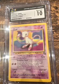 Mew Pokemon Card 2000 Black Star Promo 8 CGC Gem Mint 10 League - Image 1
