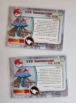Pokemon Card TOPPS Tentacruel #73 TV Animation Holo & Non Holo Lot - Image 2