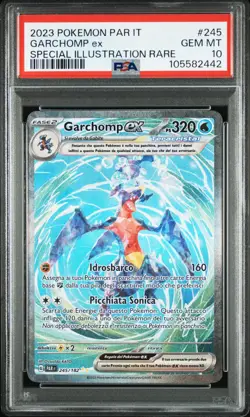Pokemon PSA 10 Garchomp Ex #245 PAR IT Special Illustration Rare 2023 Italiano - Image 2