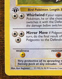Pokemon TCG #22/102 Pidgeotto 1st Edition Base Set Shadowless LP - Image 4