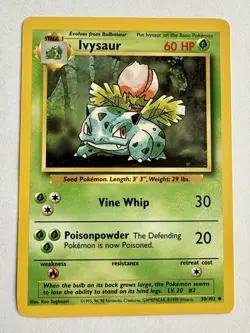 1999 Pokemon Base Set Starter Wartortle 30/102 Charmeleon 24/102 Ivysaur NM+ Lot - Image 2