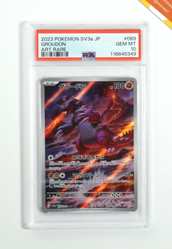 Pokemon PSA 10 Groudon #069 SV3a Raging Surf Art Rare 2023 Japanese - Image 1
