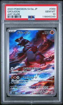 Pokemon PSA 10 Groudon #069 SV3a Raging Surf Art Rare 2023 Japanese - Image 2