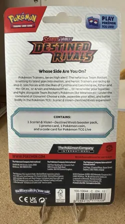 Pokemon TCG Destined Rivals Blister Pack 1 Booster Pack Eevee Promo Factory Seal - Image 2