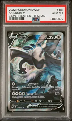 Pokemon PSA 10 Lugia V #186 Full Art Tempesta Argentata 2022 Italiano - Image 2