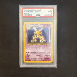 Alakazam Holo 2000 Base Set 2 #1/130 PSA Grade 9 Mint Pokemon Card - Image 1