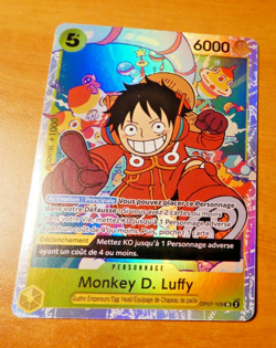 ONE PIECE CARD HOLO GAME CARTE FRANCAISE LUFFY OP07-109 SR FR MINT NEUF - Image 1