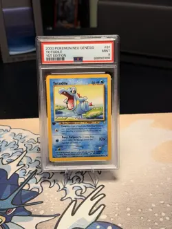 Pokemon TCG Totodile Neo Genesis 1st Edition Common Card 81/111 PSA 9 Mint - Image 2