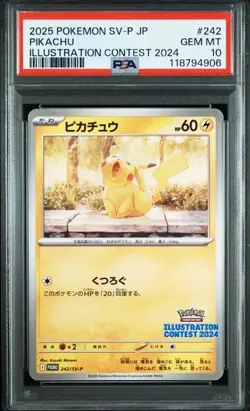 PSA 10 Pokemon Card Pikachu Illustration Contest Promo 242/SV-P 2024 Japanese - Image 1