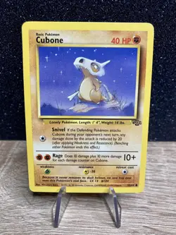 Cubone (50/64) ~ NM [Jungle Unlimited] Vintage 1999 -WotC- Pokemon TCG Card - Image 1