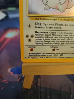 Pokemon TCG Clefairy Base Set Holo Unlimited Rare Card 5/102 LP Condition - Image 5