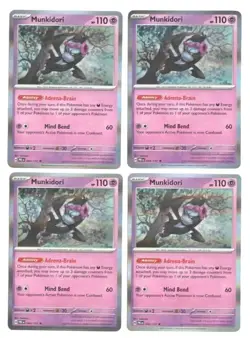 Pokemon - Munkidori 044/131 - Prismatic Evolution x4 Playset Card Lot 095/167 - Image 1