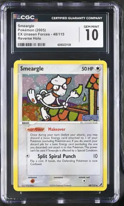 CGC 10 Smeargle EX Unseen Forces 48/115 Reverse Holo Stamped Pokemon Card - Image 1