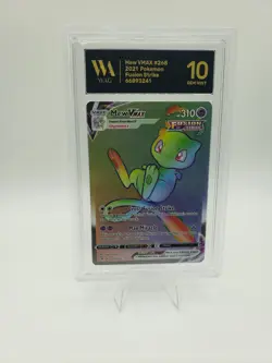 Pokemon Mew VMAX TCG Fusion Strike Secret Rare Holo Card 268/264 WAG Gem MINT 10 - Image 1
