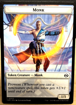 MTG Tarkir Dragonstorm 0001 Copy 0003 Monk TOKEN Creature Double Sided - Image 2