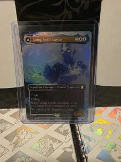 Aang, Swift Savior Aang and La, Ocean's Fury - Foil - Borderless Avatar MTG - Image 1