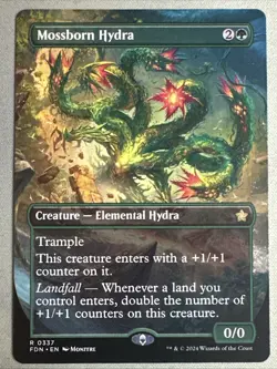MTG / Mossborn Hydra / FDN / #337 / Regular (Borderless) / Rare / NM - Image 1