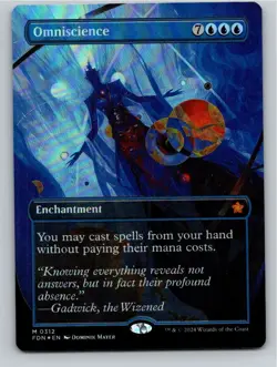 Magic the Gathering Foil Omniscience Borderless Foundations MTG Free Shipping! - Image 1